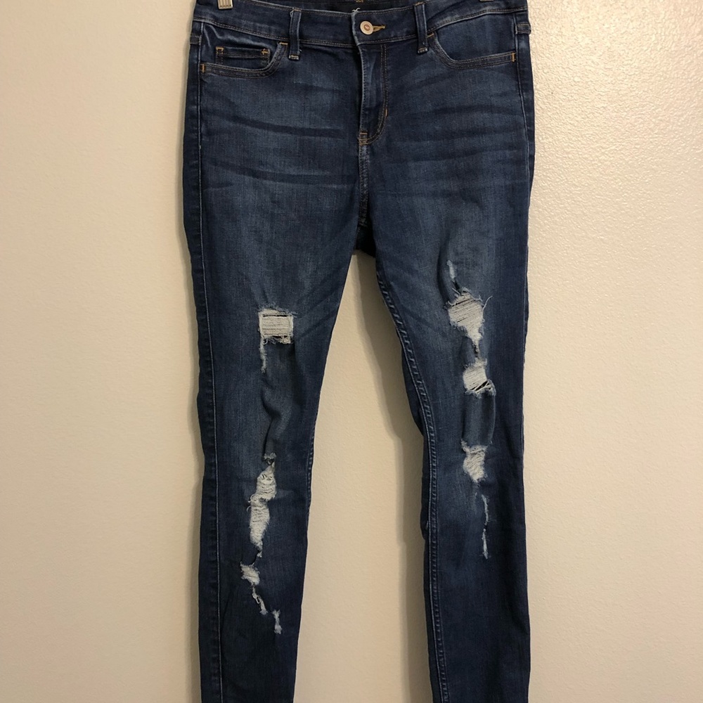 Mid-Rise Dark Was Skinny Jeans